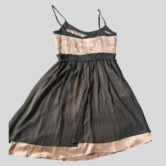 BCBG Max Azria Black & Blush Satin Chiffon Cocktail Dress Sz 8 | Y2K grunge - Picture 8 of 10